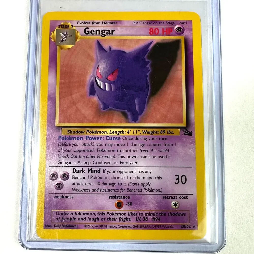 Pokemon TCG Fossil Gengar 20/62 Unlimited Never Played Condition